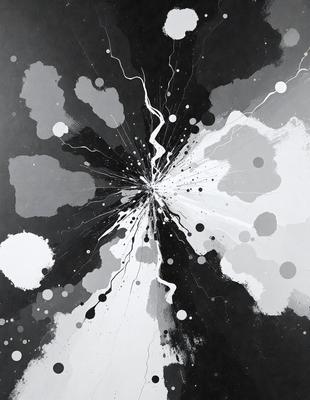 The primary subject of the image is a black and white artwork featuring a white and black swirl. The setting is a black and white background, which adds to the artistic and visually striking nature of the piece. The visual style is a combination of digital art and illustration, creating a unique and captivating image. The dominant colors are black and white, with the swirl being the focal point and the background providing a contrasting and complementary element to the artwork.